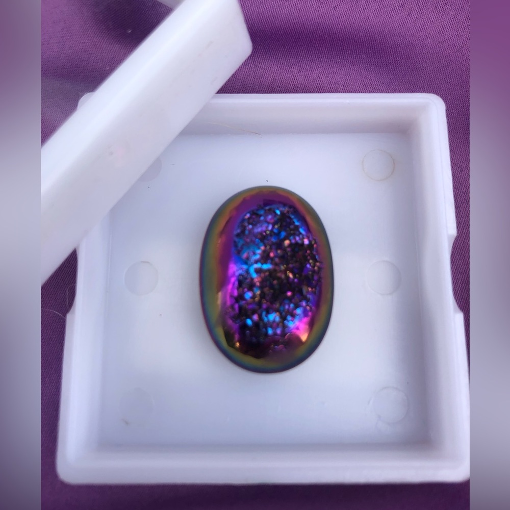 💝 💎 Drusy Copper Pink Genuine Gemstone  💎 22 carats  25X18 oval  💎
